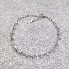 Pulsera tobillera con diseño de cuenta - Plateado - Ver 2