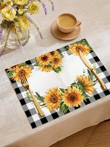 1入組向日葵圖案餐墊 - 彩色 - 查看 4