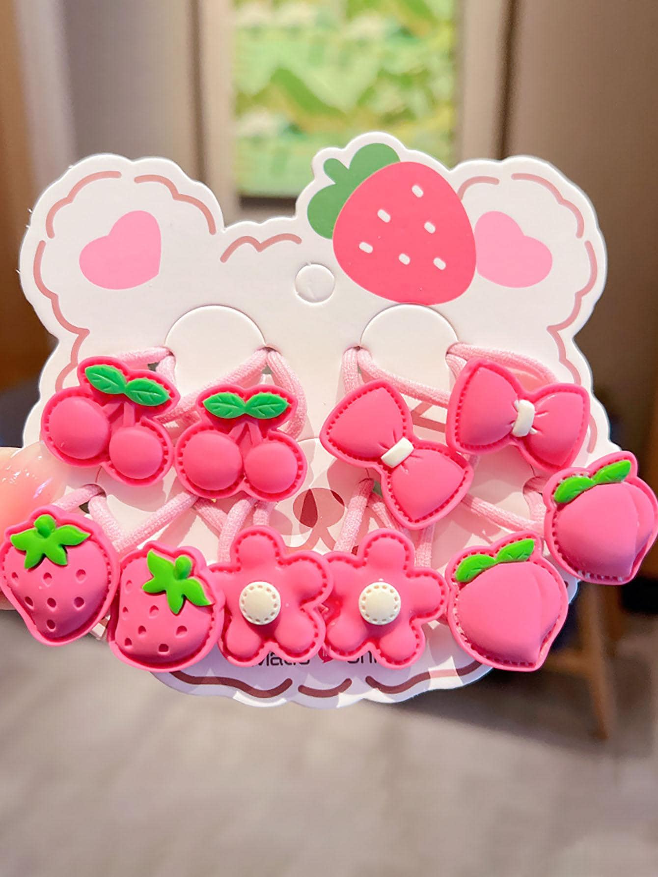 Acrylic Crystal Colorful Heart Shaped Hair Loop