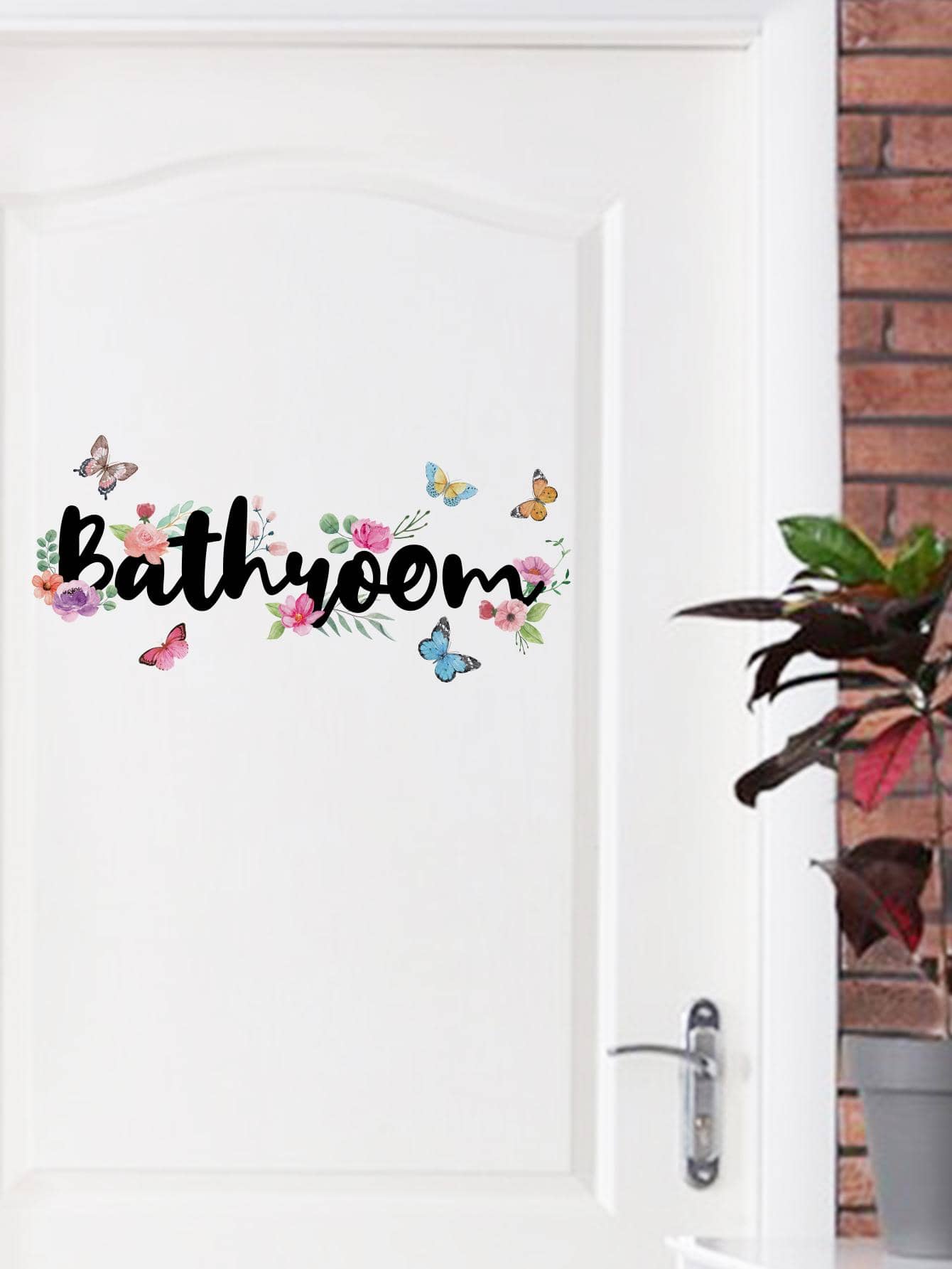1pc Butterfly & Letter Graphic Wall Sticker,Stickers,Wall Decal, Vinyl Decal For Home Decorations,Spring Decoration Items Refresh Your Home,Rama Decoration Stickers