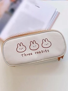 1pc Cartoon Bear Printed Pencil Case - Multicolor - View 1