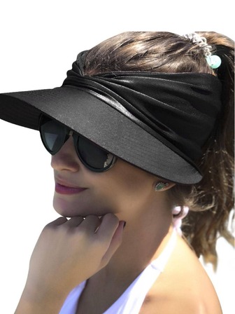 1入組海灘太陽帽海灘女士夏天帽太陽帽女士戶外運動帽