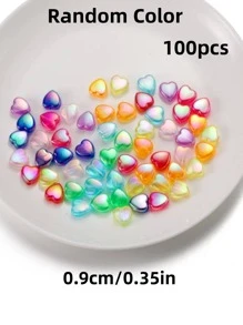 100pcs Heart Design Random Color DIY Bead