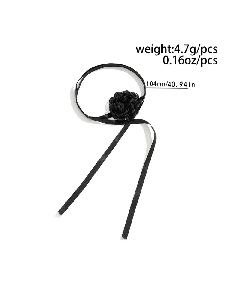 โชคเกอร์ แฟชั่น ตกแต่ง ดอกไม้ สำหรับ ผู้หญิง สำหรับ การตกแต่งประจำวัน 1 ชิ้น - สีดำ - ดู 7