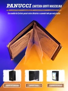 carteira masculino - Preto - Visão 6