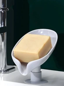 1pc Solid Color Soap Dish - Grey - View 1