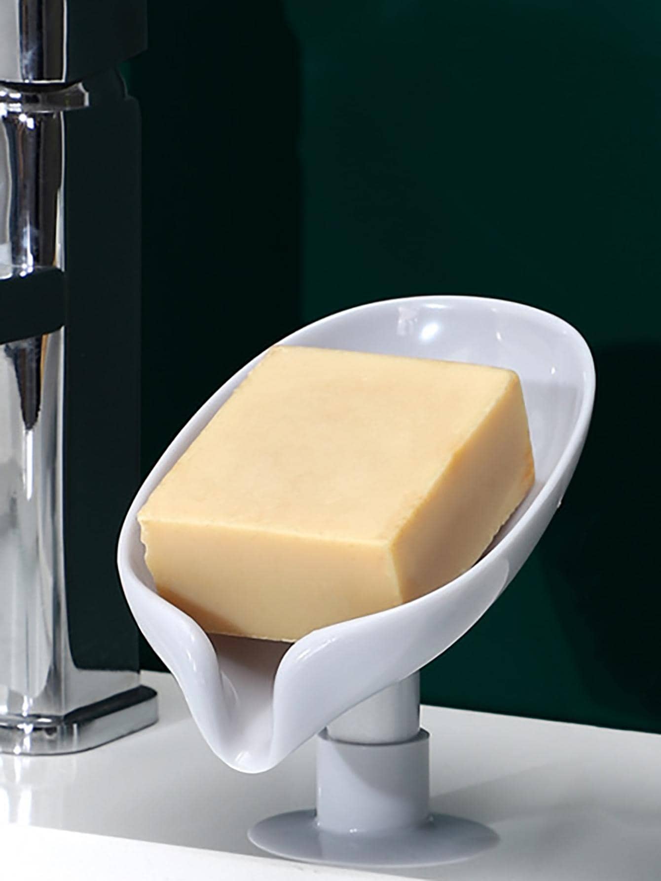 1pc Solid Color Soap Dish - Grey - View 1