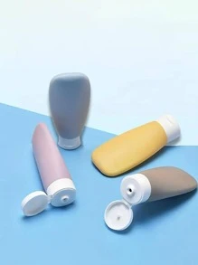 4 件/套旅行瓶套装，可再填充化妆品容器空洗发水沐浴露管用于洗漱用品洗发水和沐浴露液体旅行瓶乳液分瓶可挤压容器 60ml旅行必需品，海滩旅行收纳袋，暑假返校 - 彩色 - 查看 4