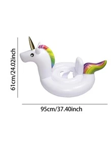 Niños con diseño de unicornio Flotante inflable Anillo de natación - Blanco - Ver 2