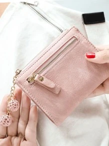 Zip Around Wallet Money Clip Wallet Zippered Small Wallet Silicone Coin Purse Storage Bag Student Pink Storage Bags Multifunctional Change Purse Women Purse - Pink - View 3