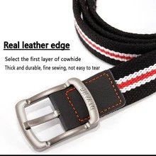 Men Square Buckle Belt - Black - View 2