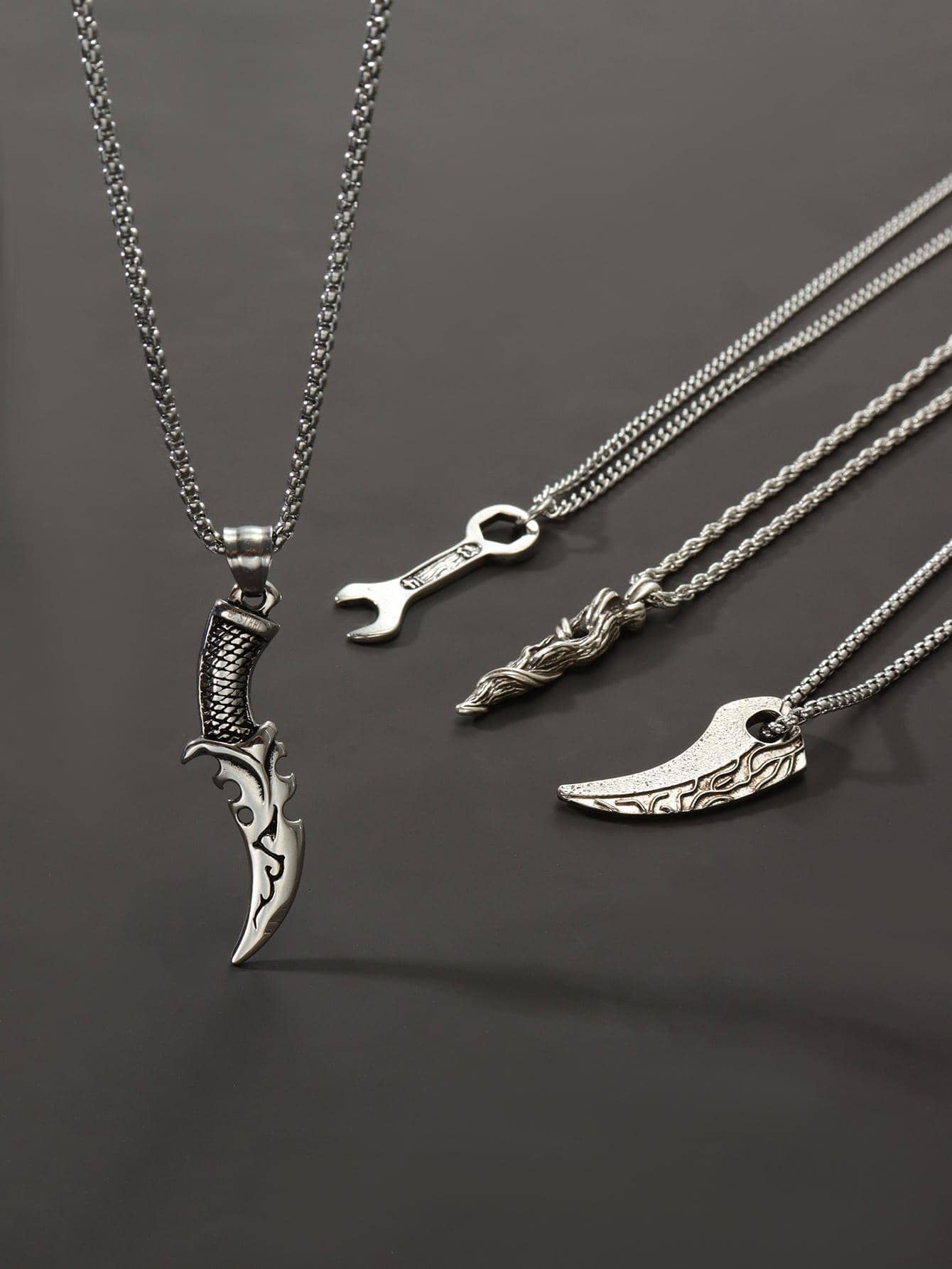 Nam Cờ-lê Vòng cổ mặt dây chuyền , Đối với Đồ trang sức Qủa tặng Và Buổi tiệc - Màu Bạc Cổ - Xem 1