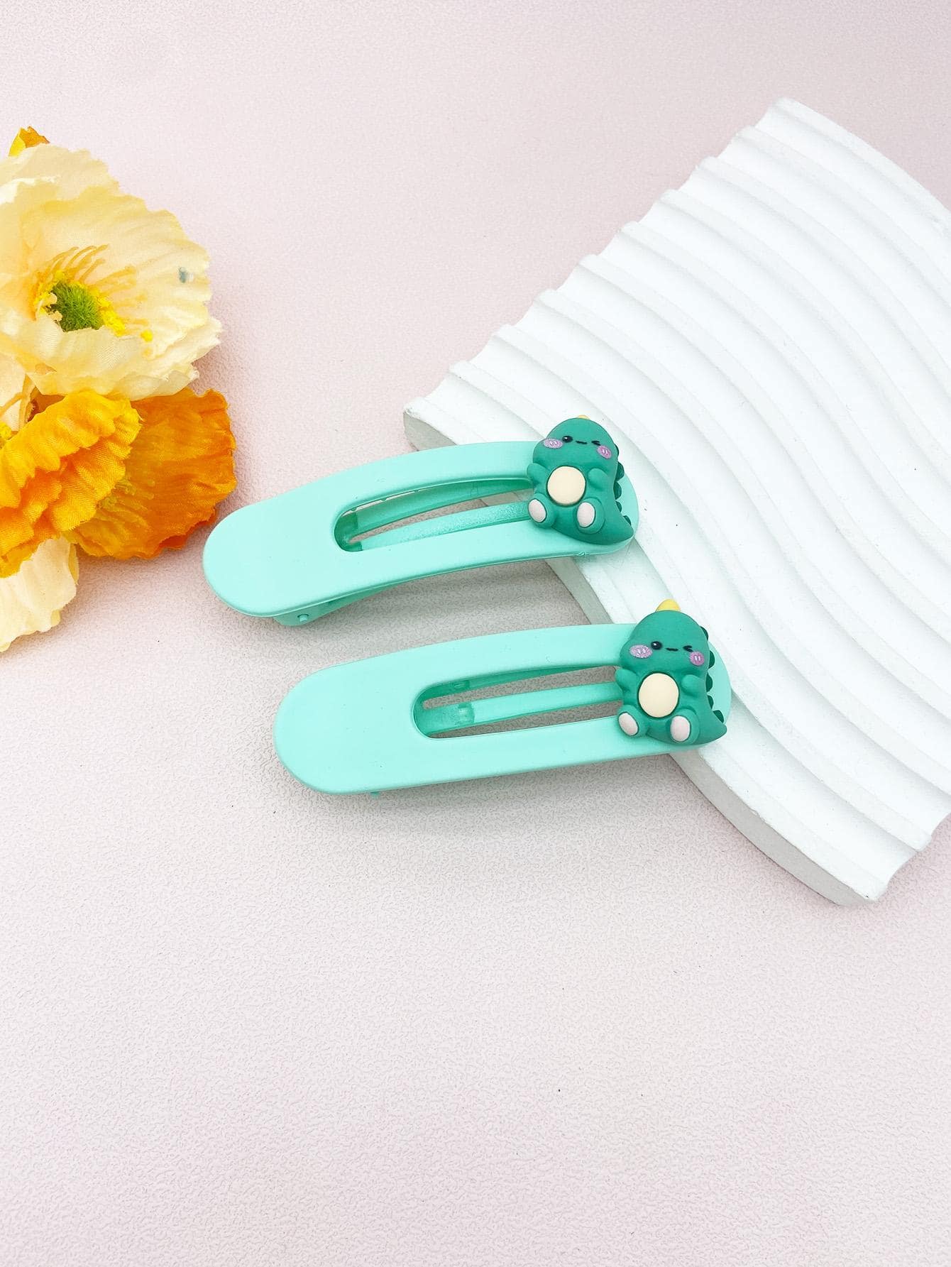 2pcs Dinosaur Decor Hair Clip - Multicolor - View 1