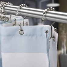 12pcs/set Iron Shower Curtain Hook, Classic Shower Curtain Ring For Bathroom - Silver - View 2