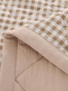 1pc Gingham Print Quilt, Modernist Fabric Bedspread For Summer - Multicolor - View 5