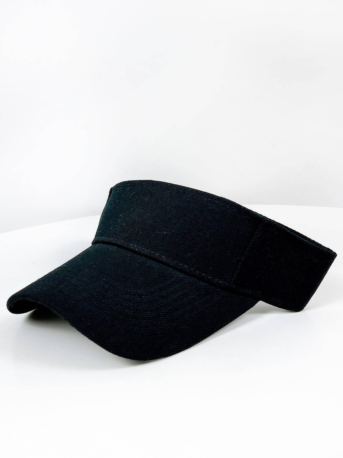 女性素色防曬休閒遮陽帽適用於戶外遊玩 - 黑色 - 查看 1