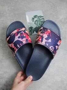 女性抽象圖案單帶時尚戶外PVC拖鞋 - 彩色 - 查看 4