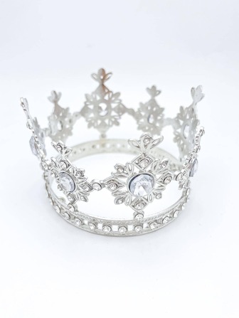 Silver Round Crown, Princess Queen Party Festival Wedding Accessory