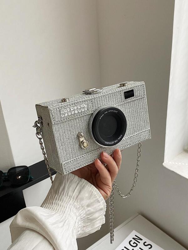 Mini Camera Design Chain Strap Box Bag