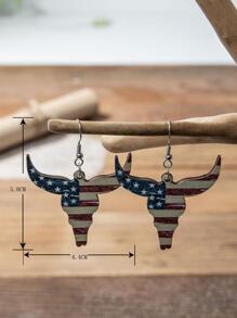 Bông tai thả đầu gia súc kiểu Americana - Nhiều màu - Xem 2