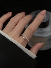 MODIAN Cubic Zirconia Decor Sterling Silver Ring