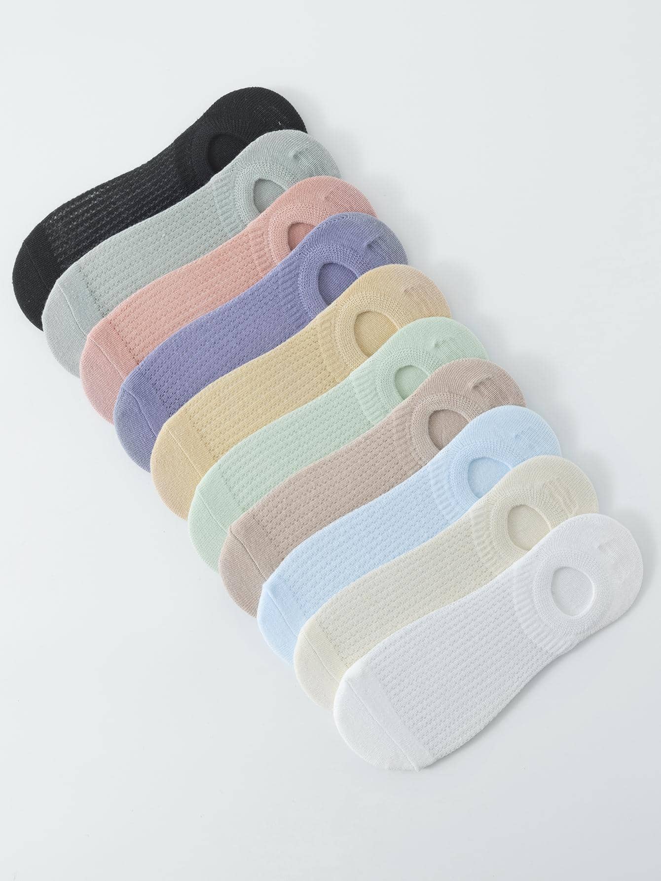10pairs Solid Invisible Socks