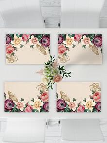 4pcs Flower Placemats, Butterfly Dinner Table Mats - Multicolor - View 2