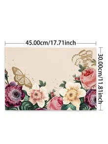 4pcs Flower Placemats, Butterfly Dinner Table Mats - Multicolor - View 5