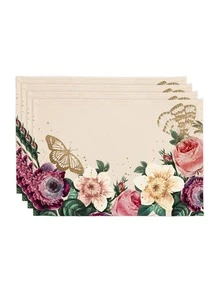 4pcs Flower Placemats, Butterfly Dinner Table Mats - Multicolor - View 6