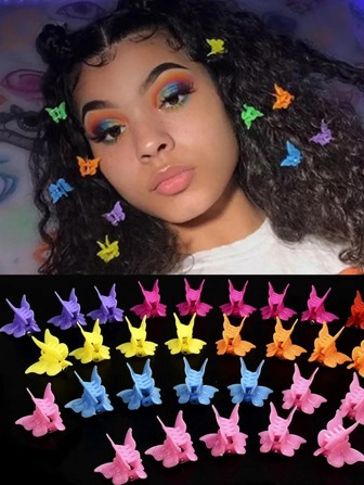 20 piezas lindas mini pinzas para cabello de mariposa para niñas