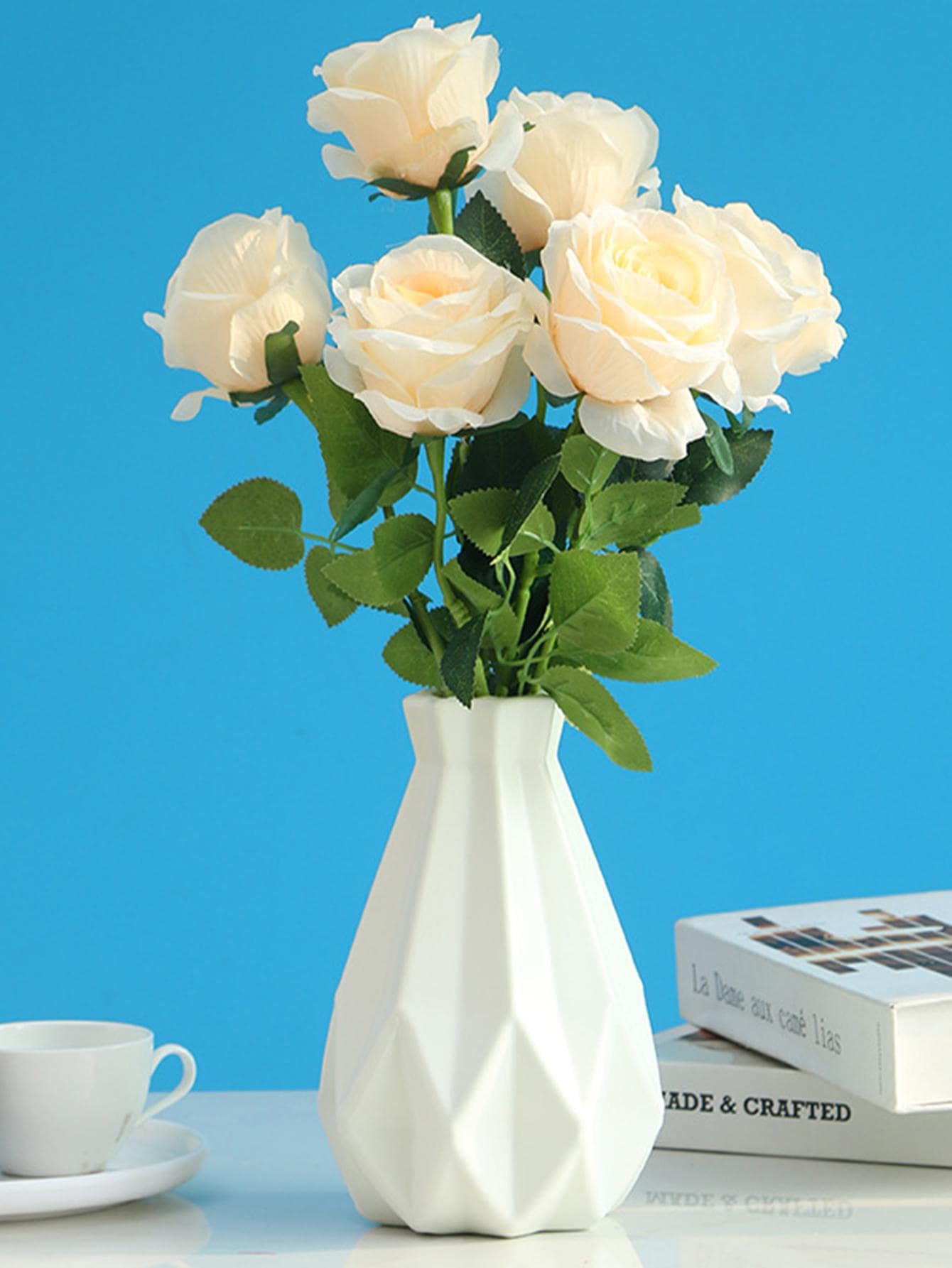 1入組素色花瓶 - 米色 - 查看 1