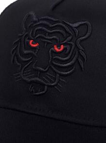 Gorra de camionero bordada con tigre para hombre de estilo callejero - Negro - Ver 5