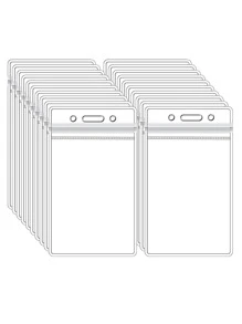 12 个身份证夹，垂直和水平身份证徽章夹，优质透明塑料身份证徽章夹，卡片保护套防水，适用于工作身份证（水平垂直）