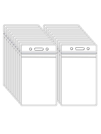 12 pièces Porte-cartes d'identité, porte-badges verticaux et horizontaux, étui en plastique transparent de haute qualité pour badges et cartes, protège-carte étanche pour carte d'identité professionnelle (horizontal et vertical), fournitures scolaires, rentrée des classes