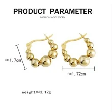 Bông tai vòng trang trí bằng bạc Sterling - Vàng - Xem 8