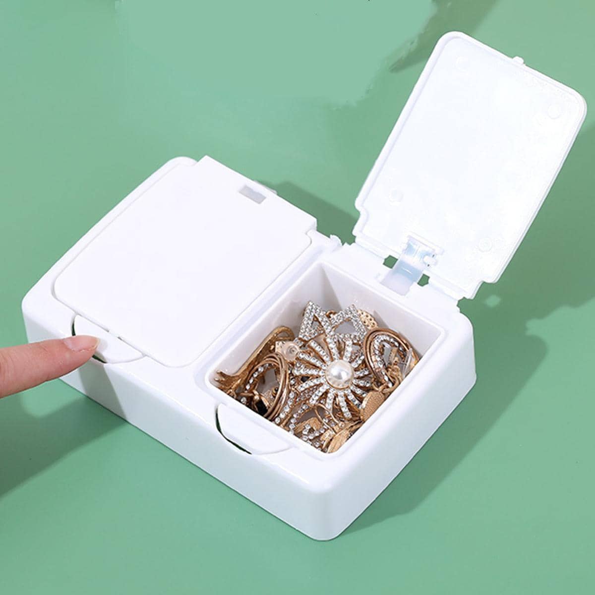 1 cái hộp lưu trữ bàn màu rắn - trắng - Xem 1