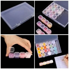 Hộp lưu trữ trang sức dạng lưới Clear 28 thời trang dành cho phụ nữ để đóng gói trang sức DIY - Trong sáng - Xem 3