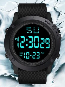 1 Đồng hồ kỹ thuật số quân đội thể thao ngoài trời đa chức năng cho nam - màu đen - Xem 2