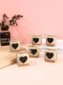 Set Of 6 Love Themed Gift Wrapping Boxes - Black - View 1