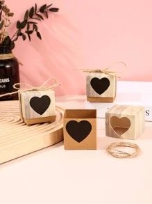 Set Of 6 Love Themed Gift Wrapping Boxes - Black - View 2