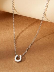 男士1入組時尚不銹鋼馬蹄鐵墜飾項鍊適合女士適用於禮品,適用於首飾類禮品和派對