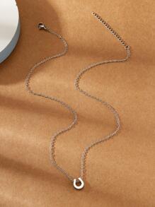 男士1入組時尚不銹鋼馬蹄鐵墜飾項鍊適合女士適用於禮品,適用於首飾類禮品和派對