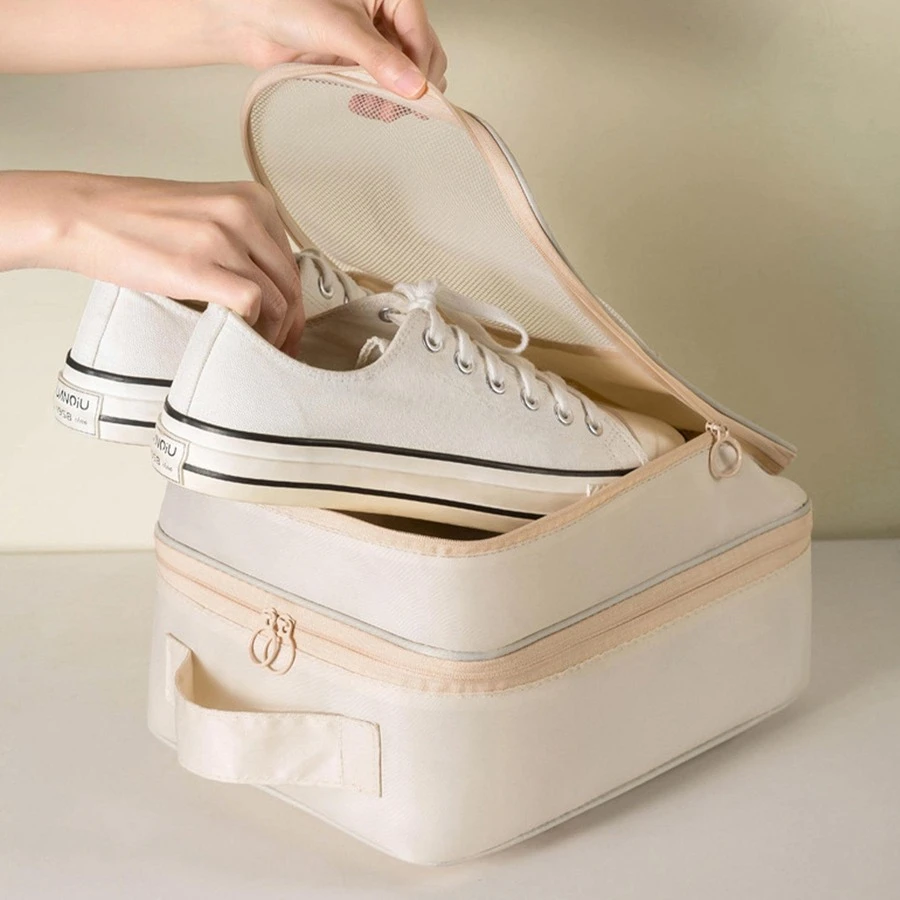 1入組多層鞋子收納包 - 米色 - 查看 1