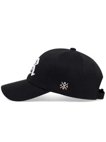 AR 1pc Men Letter Embroidered Casual Baseball Cap For Daily Life - Black - View 3
