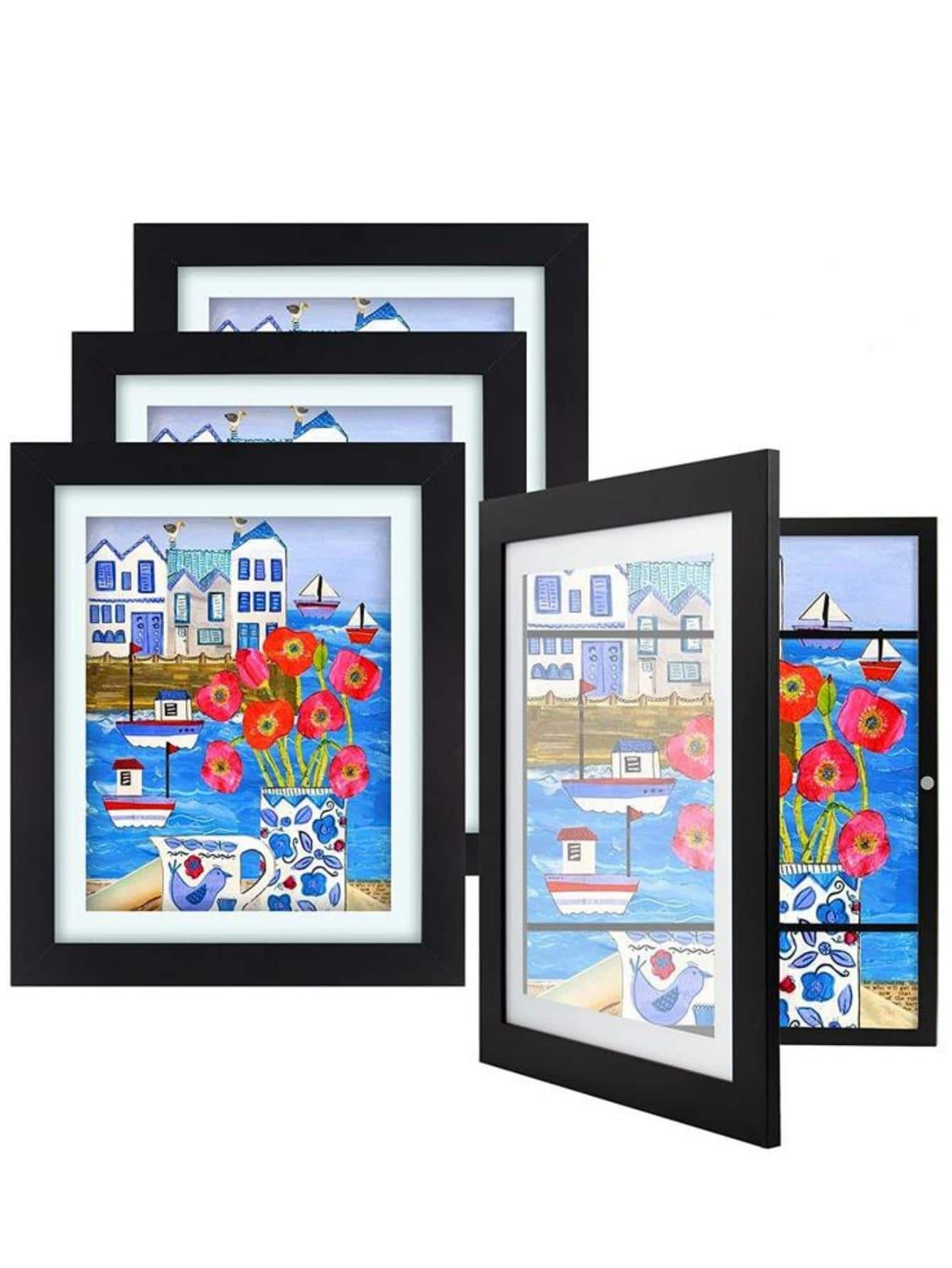 1 pieza Marco para fotos minimalista de madera - Negro - Ver 1