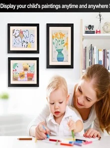 1 pieza Marco para fotos minimalista de madera - Negro - Ver 8