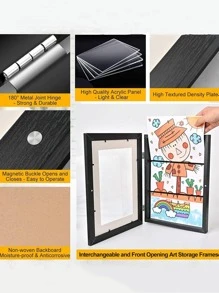 1 pieza Marco para fotos minimalista de madera - Negro - Ver 5