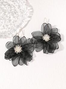 花耳墜 - 黑色 - 查看 2