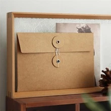 20pcs Retro Kraft Paper Envelope A5 Size Wallet Type White Strap Material File Storage Bag Gift - Apricot - View 9