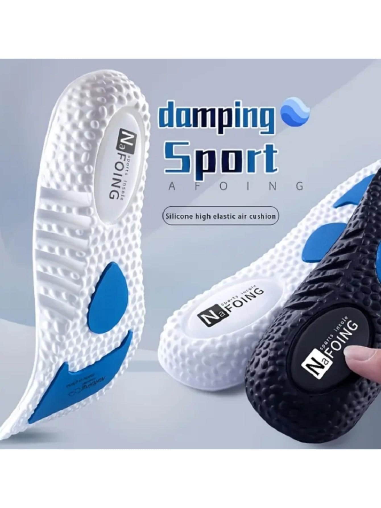 1คู่ ฉนวนรองเท้าภายใน EVA ดูดซับแรงกระแทก ระบายกลิ่น ระบายอากาศ หมอนรองเท้า รองเท้าวิ่ง รองเท้าสำหรับผู้ชายและผู้หญิง ฉนวนออร์โธปิดิกส์ - สีขาว - ดู 1